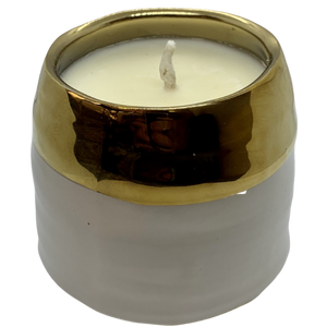 Mame Soy Candles - White and Gold Ceramic